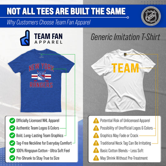 New York Rangers Rangers Faceoff T-Shirt Jersey Stripe Unisex Tee - Royal