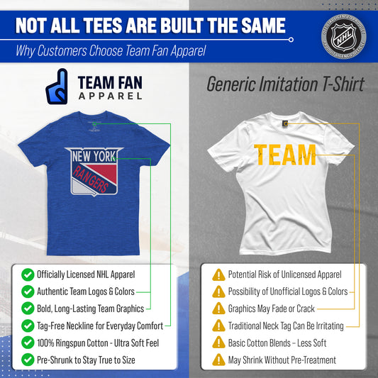 New York Rangers Retro Logo T-Shirt Men Women Vintage Heathered Tee - Royal Heather
