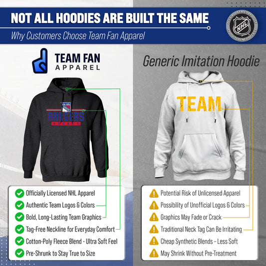 New York Rangers Rangers Hoodie Sweatshirt for Men and Women - Charcoal