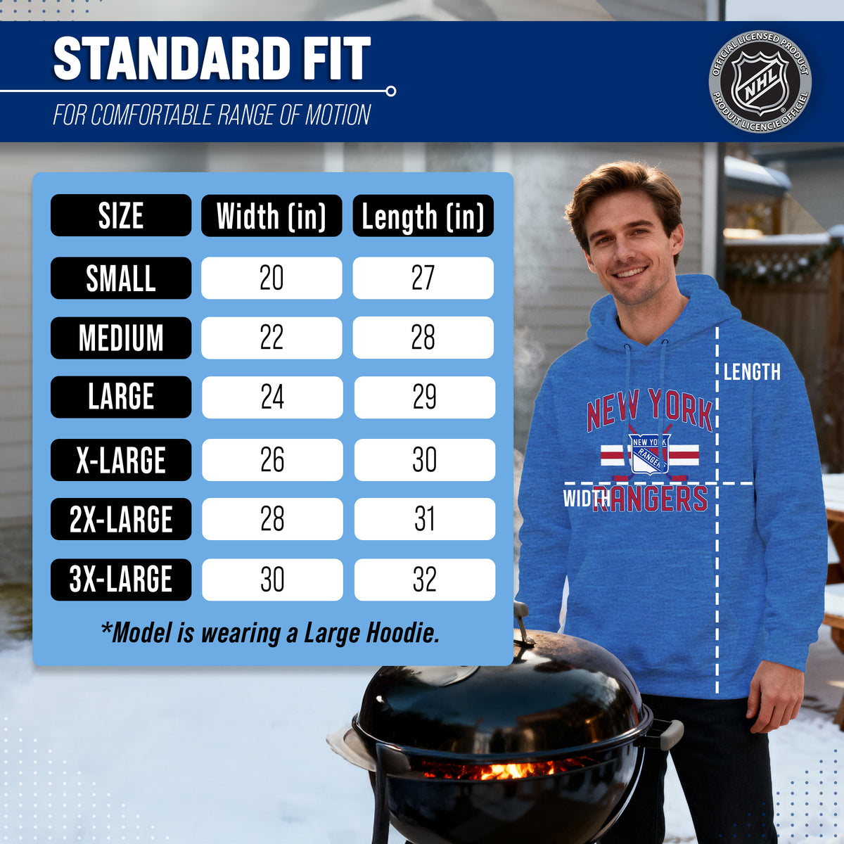 New York Rangers Rangers Hoodie Fleece Hooded Sweatshirt - Royal