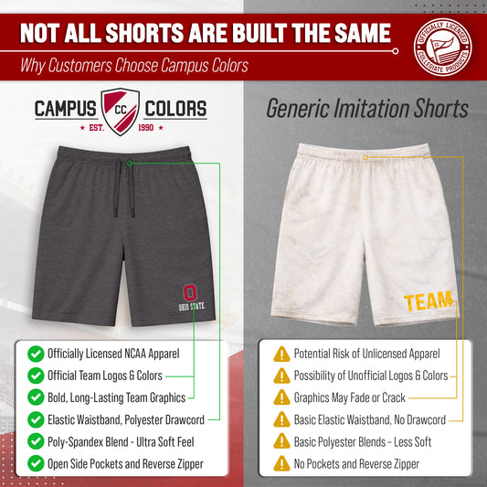 Ohio State Buckeyes NCAA Men’s University Athletic Performance Shorts - Black Heather