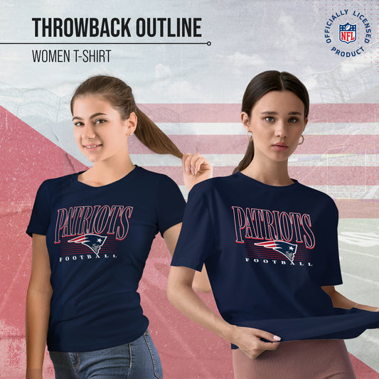 New England Patriots Overtime Blueprint Women's NFL Short Sleeve T-Shirt - Navy