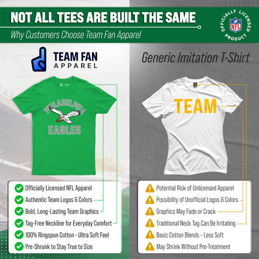 Philadelphia Eagles Mens Womens Retro Gameday Tee - Kelly Green