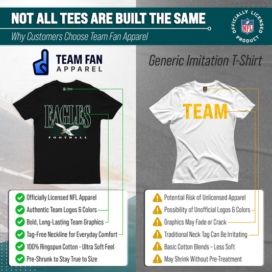 Philadelphia Eagles NFL Adult Overtime Blueprint Tagless Tee Unisex - Black