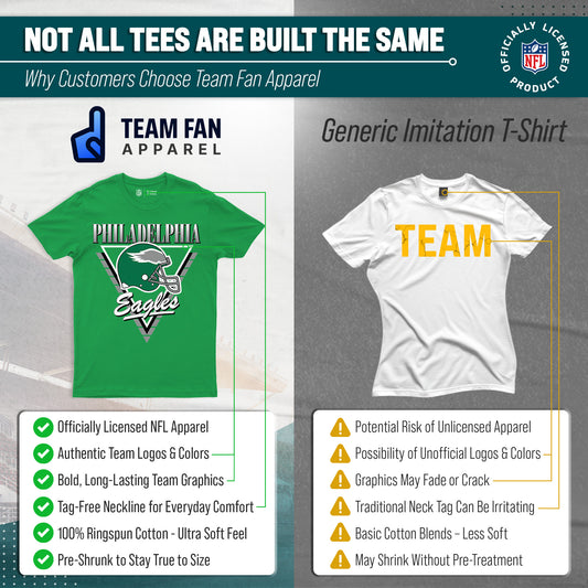 Philadelphia Eagles NFL Retro Triangle T-Shirt - Kelly Green