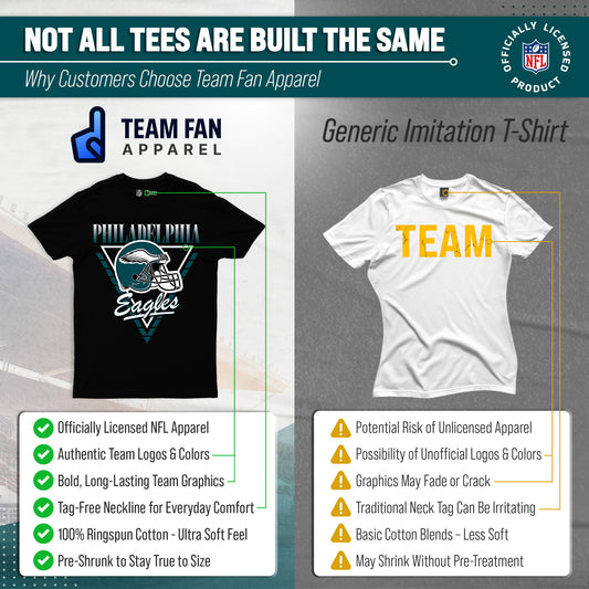 Philadelphia Eagles NFL Retro Triangle T-Shirt - Black