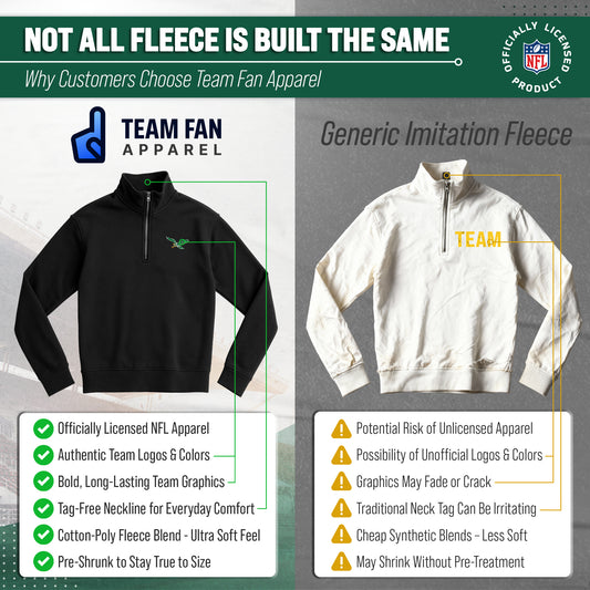 Philadelphia Eagles NFL Quarter Zip Fleece Pullover Unisex Sweatshirt - Black