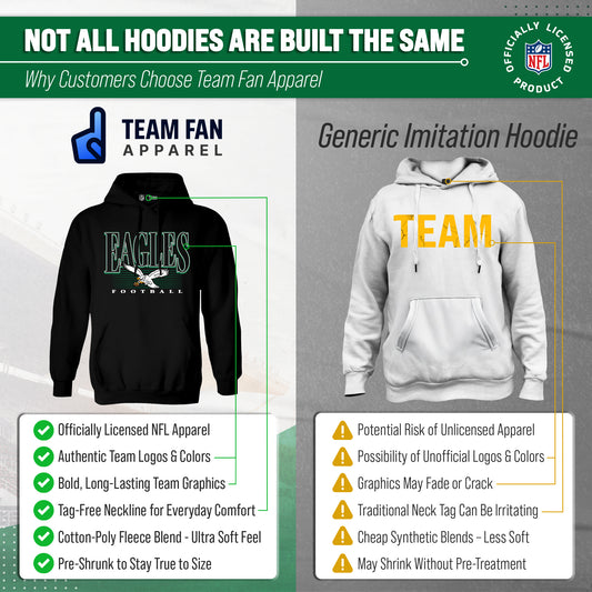 Philadelphia Eagles NFL Overtime Blueprint Pullover Hoodie Men Women - Black