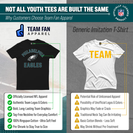 Philadelphia Eagles Youth NFL Football T-Shirt - Black