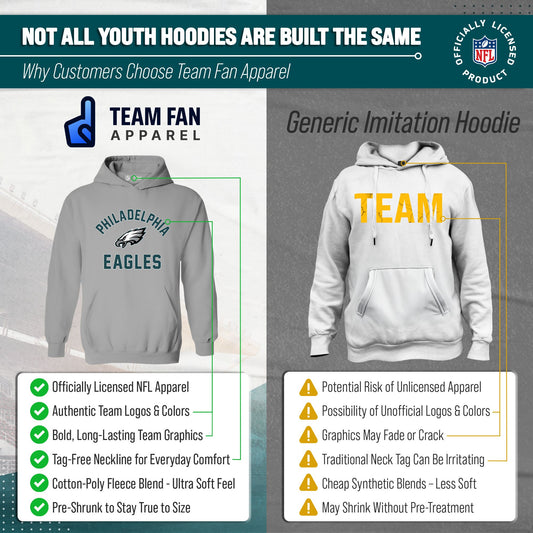 Philadelphia Eagles Youth Gameday Hoodie Sweatshirt - Gray