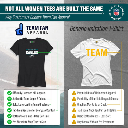 Philadelphia Eagles Women's NFL Charcoal T-Shirt Short Sleeve - Charcoal