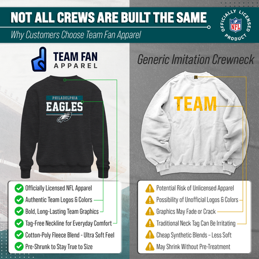 Philadelphia Eagles NFL Team Block Crewneck Sweatshirt - Charcoal