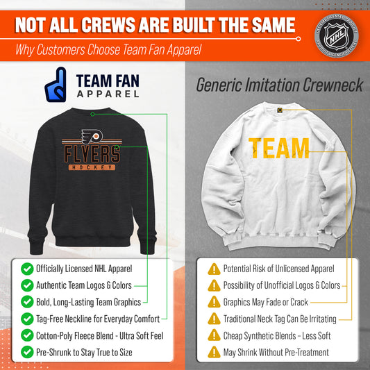 Philadelphia Flyers NHL True Fan Fleece Crewneck Sweatshirt Men Women - Charcoal