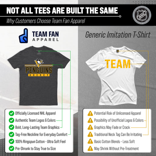 Pittsburgh Penguins T-Shirt NHL Heather Charcoal - Charcoal