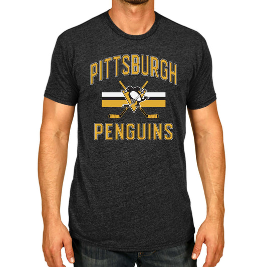 Pittsburgh Penguins Penguins Faceoff T-Shirt Jersey Stripe Unisex Tee - Black