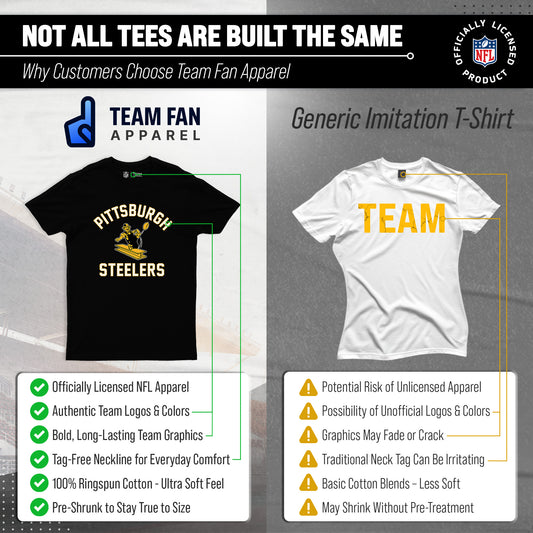 Pittsburgh Steelers Mens Womens Retro Gameday Tee - Black