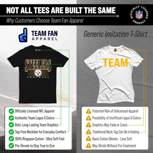 Pittsburgh Steelers NFL Adult Overtime Blueprint Tagless Tee Unisex - Black