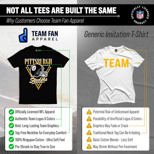 Pittsburgh Steelers NFL Retro Triangle T-Shirt - Black