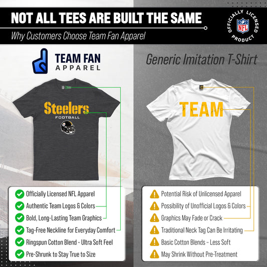 Pittsburgh Steelers NFL Adult Football Helmet Tagless T-Shirt - Charcoal