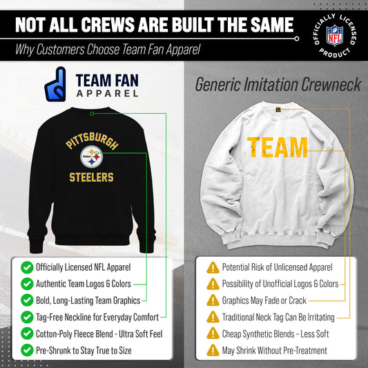 Pittsburgh Steelers NFL Crewneck Sweatshirt - Black