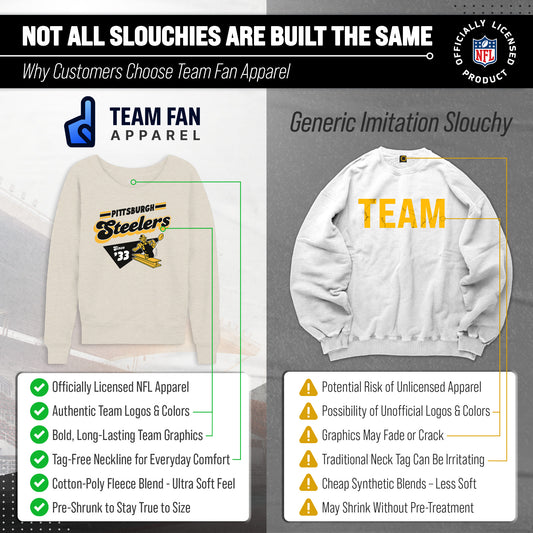 Pittsburgh Steelers NFL Womens Vintage Charm French Terry Slouchy Top - Birch