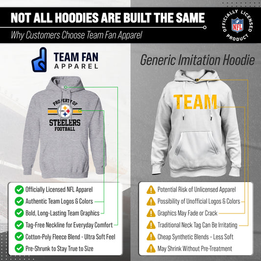 Pittsburgh Steelers Property Of Fleece Hoodie - Sport Gray