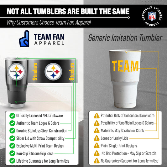 Pittsburgh Steelers NFL 30oz Gameday Stainless Steel Tumbler - Black