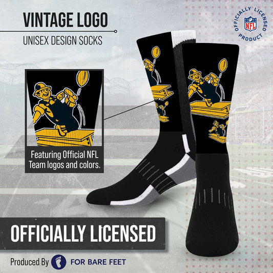 Pittsburgh Steelers NFL V Curve Socks - Black Heather