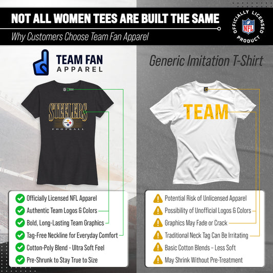 Pittsburgh Steelers Overtime Blueprint Women's NFL Short Sleeve T-Shirt - Black