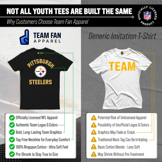 Pittsburgh Steelers Youth NFL Football T-Shirt - Black