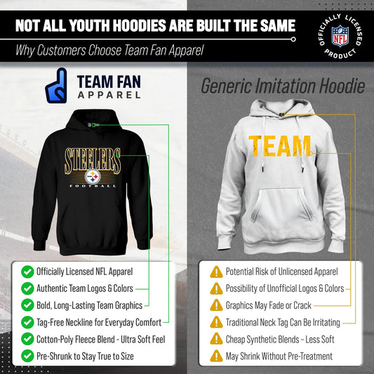 Pittsburgh Steelers NFL Youth Overtime Blueprint Fleece Hoodie Sweatshirt - Black
