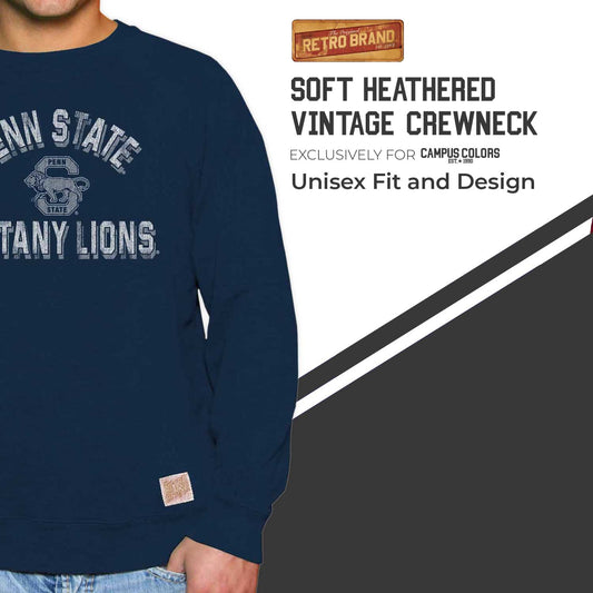 Penn State Nittany Lions Original Retro Brand NCAA Crewneck Sweatshirt - Navy