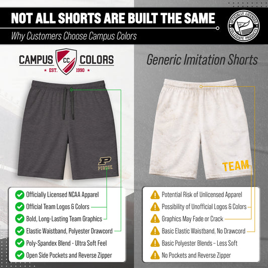 Purdue Boilermakers NCAA Men’s University Athletic Performance Shorts - Black Heather