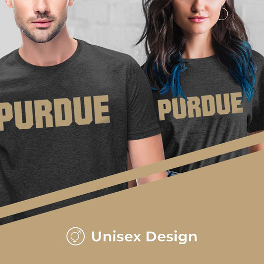 Purdue Boilermakers NCAA Cotton Blend Charcoal T-Shirt Men Women - Charcoal
