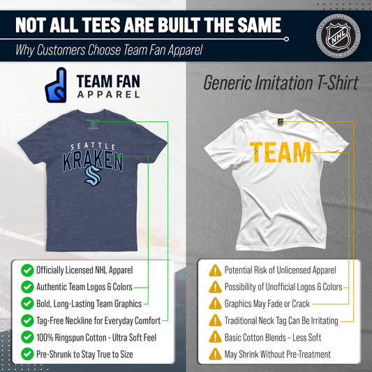 Seattle Kraken Kraken T-Shirt Heathered Cotton Tee for Men and Women - Navy