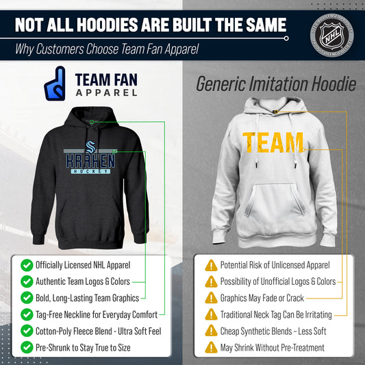 Seattle Kraken Kraken Hoodie Sweatshirt for Men and Women - Charcoal