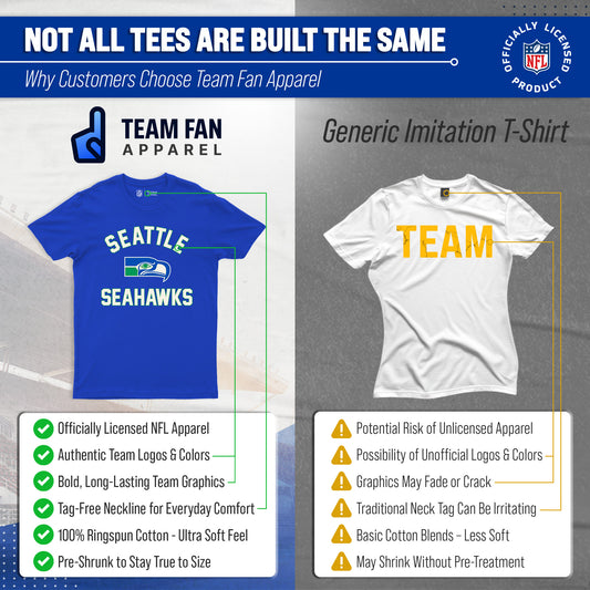 Seattle Seahawks Mens Womens Retro Gameday Tee - Navy
