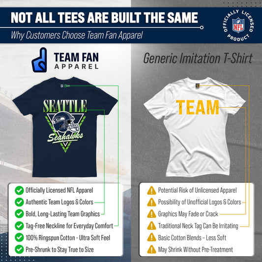 Seattle Seahawks NFL Retro Triangle T-Shirt - Navy