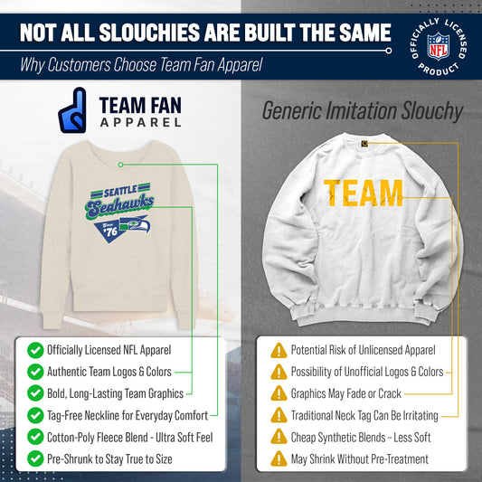 Seattle Seahawks NFL Womens Vintage Charm French Terry Slouchy Top - Birch