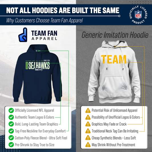 Seattle Seahawks NFL Modern Endzone Fleece Hoodie Navy Sweatshirt - Navy