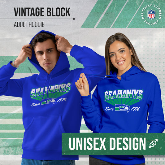 Seattle Seahawks Vintage Block Fleece Hoodie - Royal