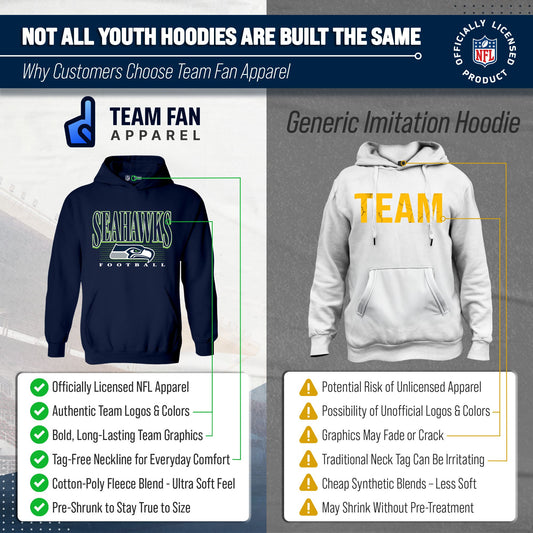 Seattle Seahawks NFL Youth Overtime Blueprint Fleece Hoodie Sweatshirt - Navy