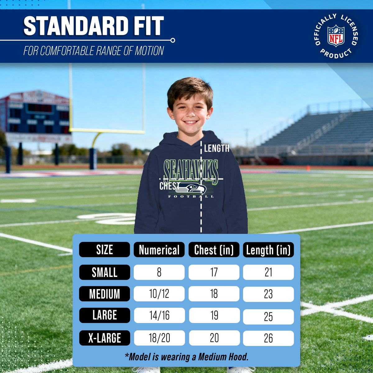 Seattle Seahawks NFL Youth Overtime Blueprint Fleece Hoodie Sweatshirt - Navy