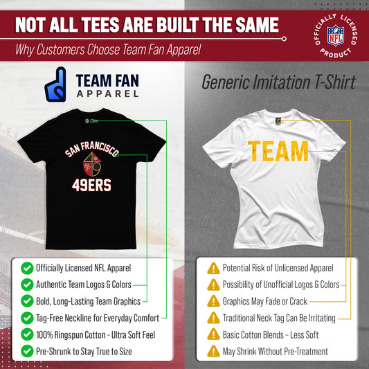 San Francisco 49ers Mens Womens Retro Gameday Tee - Black