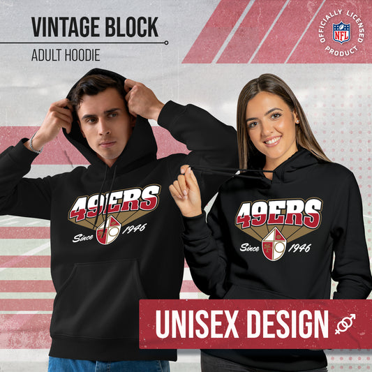 San Francisco 49ers Vintage Block Fleece Hoodie - Black