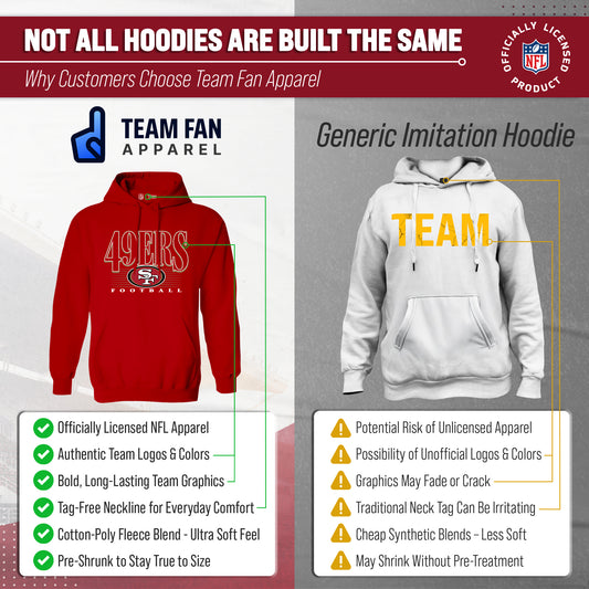 San Francisco 49ers NFL Overtime Blueprint Pullover Hoodie Men Women - Red