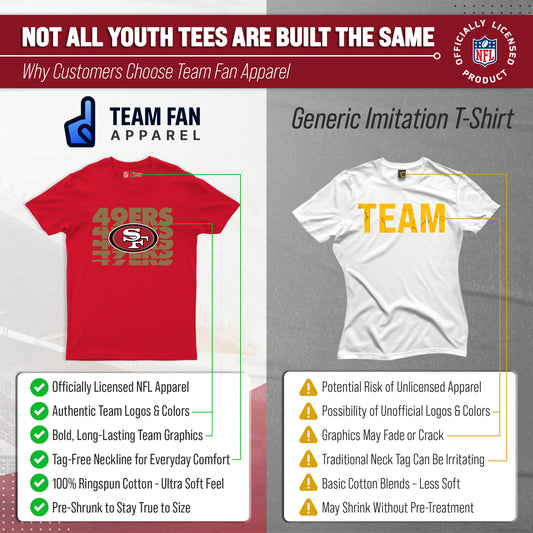 San Francisco 49ers NFL Youth Repeating Logo Football T-Shirt - Red