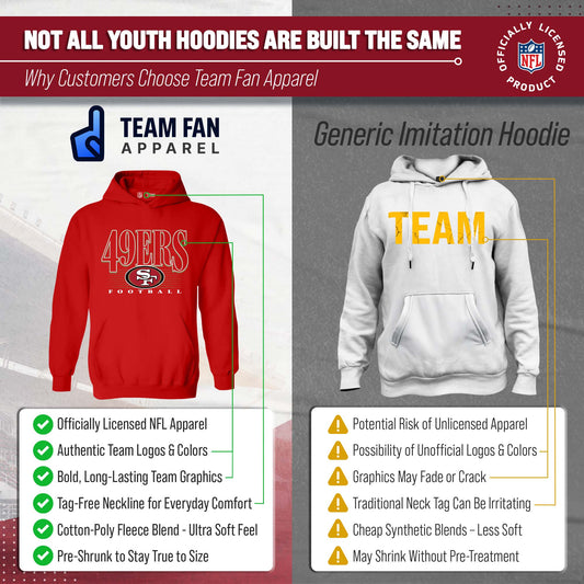 San Francisco 49ers NFL Youth Overtime Blueprint Fleece Hoodie Sweatshirt - Red