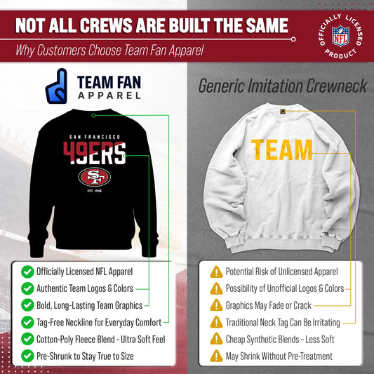 San Francisco 49ers NFL Color Block Fleece Crewneck - Black