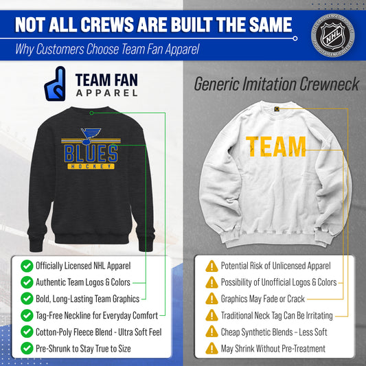 St. Louis Blues NHL True Fan Fleece Crewneck Sweatshirt Men Women - Charcoal
